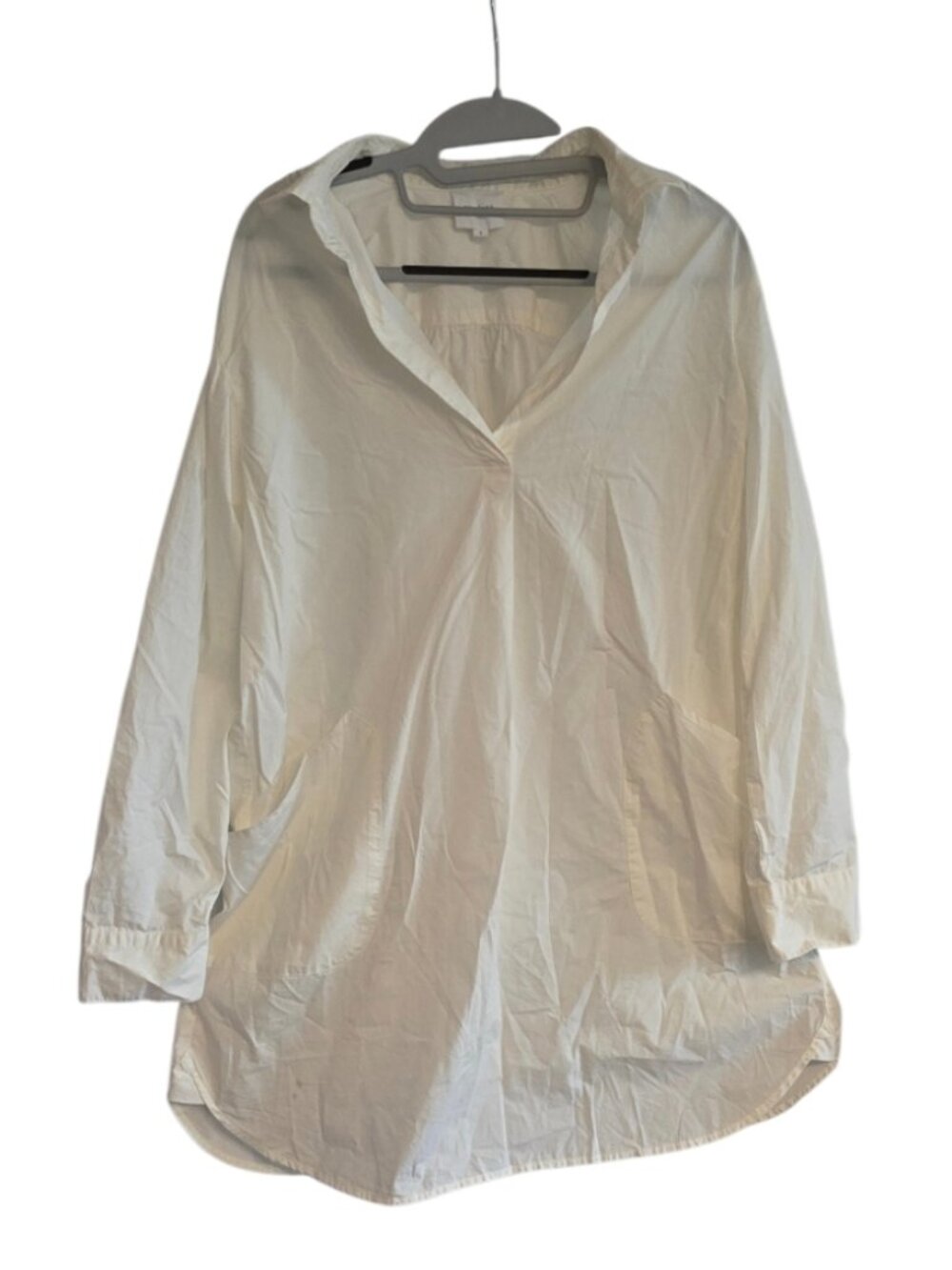 Sundays Oversized Boyfriend Shirt Tunic Short Dress Sz S Lagenlook Artsy Artist